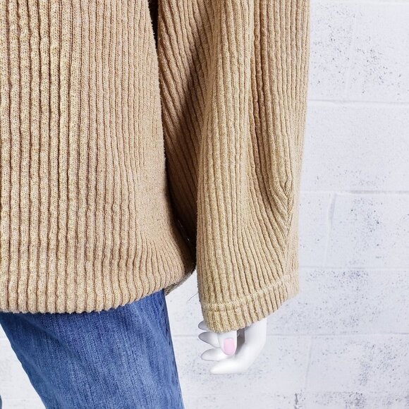 Free People Sweater Oversized Womens Small V Neck Tunic Long Sleeve Beige - Picture 7 of 12